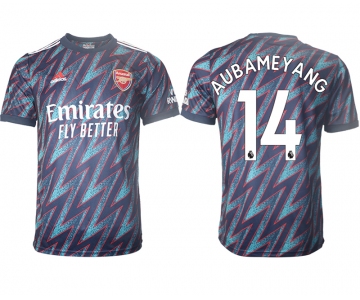 Men 2021-2022 Club Arsenal Second away aaa version blue 14 Soccer Jersey