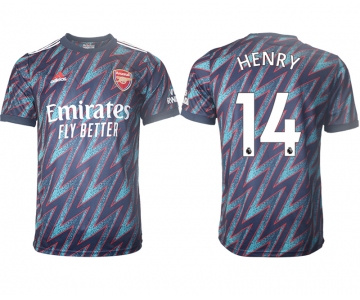 Men 2021-2022 Club Arsenal Second away aaa version blue 14 Soccer Jerseys