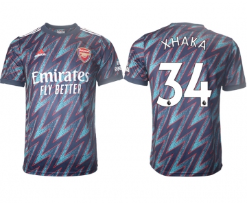 Men 2021-2022 Club Arsenal Second away aaa version blue 34 Soccer Jersey