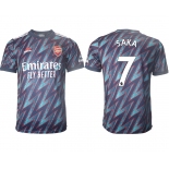 Men 2021-2022 Club Arsenal Second away aaa version blue 7 Soccer Jersey