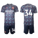 Men 2021-2022 Club Arsenal away blue 34 Soccer Jersey