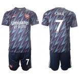 Men 2021-2022 Club Arsenal away blue 7 Soccer Jersey