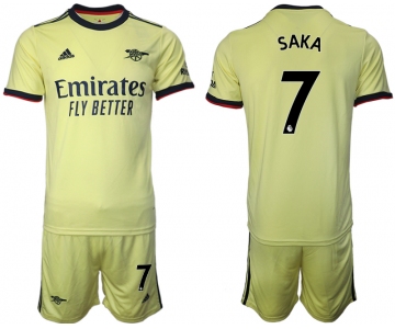 Men 2021-2022 Club Arsenal away yellow 7 Soccer Jersey