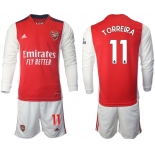 Men 2021-2022 Club Arsenal home red Long Sleeve 11 Soccer Jersey