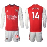 Men 2021-2022 Club Arsenal home red Long Sleeve 14 Soccer Jerseys