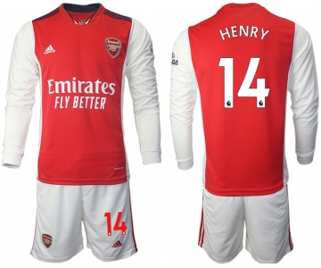 Men 2021-2022 Club Arsenal home red Long Sleeve 14 Soccer Jerseys