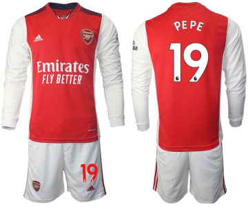 Men 2021-2022 Club Arsenal home red Long Sleeve 19 Soccer Jersey