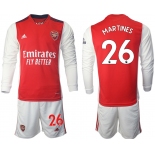 Men 2021-2022 Club Arsenal home red Long Sleeve 26 Soccer Jersey