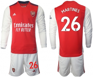 Men 2021-2022 Club Arsenal home red Long Sleeve 26 Soccer Jersey