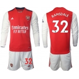 Men 2021-2022 Club Arsenal home red Long Sleeve 32 Soccer Jersey