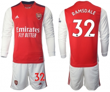 Men 2021-2022 Club Arsenal home red Long Sleeve 32 Soccer Jersey