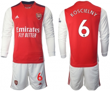 Men 2021-2022 Club Arsenal home red Long Sleeve 6 Soccer Jersey