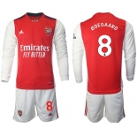 Men 2021-2022 Club Arsenal home red Long Sleeve 8 Soccer Jersey