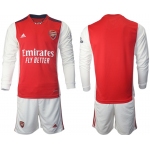 Men 2021-2022 Club Arsenal home red Long Sleeve blank Soccer Jersey