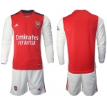 Men 2021-2022 Club Arsenal home red Long Sleeve blank Soccer Jersey