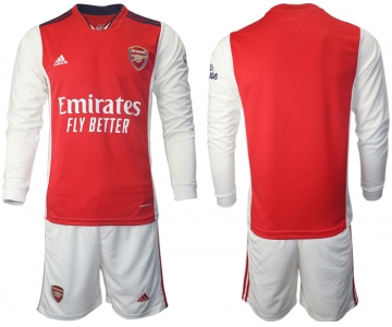 Men 2021-2022 Club Arsenal home red Long Sleeve blank Soccer Jersey