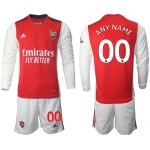 Men 2021-2022 Club Arsenal home red Long Sleeve customized Soccer Jersey