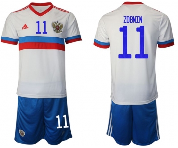 Men 2020-2021 European Cup Russia away white 11 Adidas Soccer Jersey