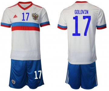 Men 2020-2021 European Cup Russia away white 17 Adidas Soccer Jersey