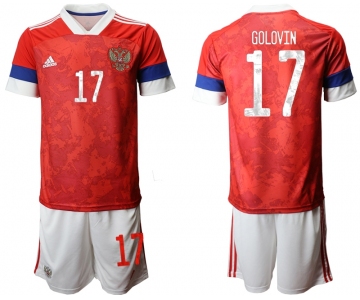 Men 2021 European Cup Russia red home 17 Soccer Jerseys