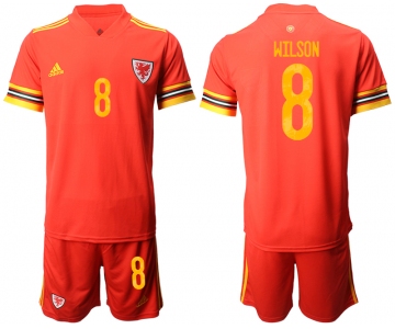 Men 2021 European Cup Welsh home red 8 Soccer Jersey