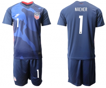 Men 2020-2021 Season National team United States away blue 1 Soccer Jersey