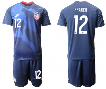 Men 2020-2021 Season National team United States away blue 12 Soccer Jersey1