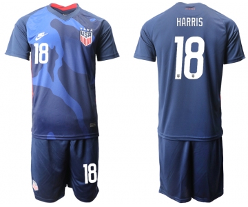 Men 2020-2021 Season National team United States away blue 18 Soccer Jersey