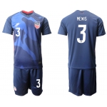 Men 2020-2021 Season National team United States away blue 3 Soccer Jersey