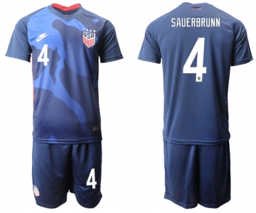 Men 2020-2021 Season National team United States away blue 4 Soccer Jersey