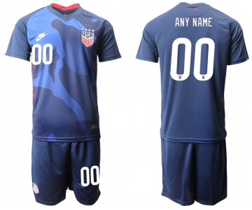 Men 2020-2021 Season National team United States away blue customized Soccer Jersey