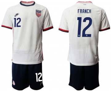 Men 2020-2021 Season National team United States home white 12 Soccer Jersey
