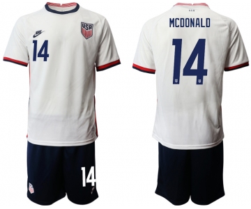 Men 2020-2021 Season National team United States home white 14 Soccer Jersey