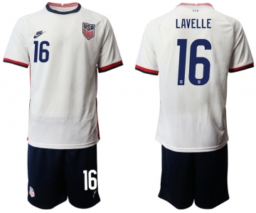 Men 2020-2021 Season National team United States home white 16 Soccer Jersey