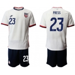 Men 2020-2021 Season National team United States home white 23 Soccer Jersey
