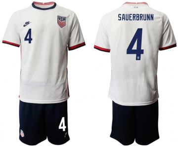 Men 2020-2021 Season National team United States home white 4 Soccer Jersey