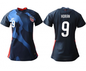 Women 2020-2021 Season National Team America away aaa 9 blue Soccer Jerseys