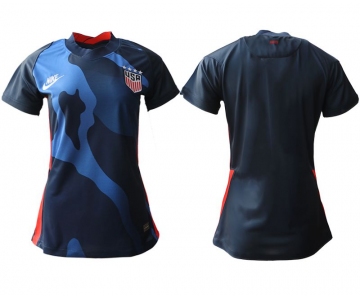 Women 2020-2021 Season National Team America away aaa blue Soccer Jerseys
