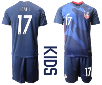 Youth 2020-2021 Season National team United States away blue 17 Soccer Jersey