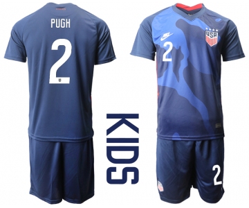 Youth 2020-2021 Season National team United States away blue 2 Soccer Jersey