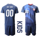 Youth 2020-2021 Season National team United States away blue customized Soccer Jersey