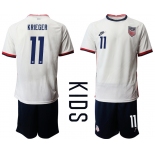 Youth 2020-2021 Season National team United States home white 11 Soccer Jersey