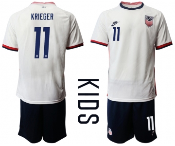 Youth 2020-2021 Season National team United States home white 11 Soccer Jersey