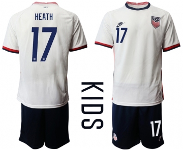 Youth 2020-2021 Season National team United States home white 17 Soccer Jersey