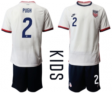 Youth 2020-2021 Season National team United States home white 2 Soccer Jersey