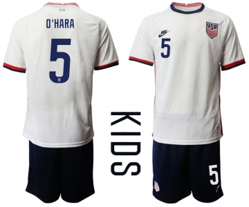 Youth 2020-2021 Season National team United States home white 5 Soccer Jersey