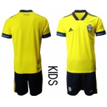 Youth 2021 European Cup Sweden home yellow Soccer Jersey