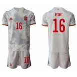 Men 2020-2021 European Cup Spain away white 16 Adidas Soccer Jersey