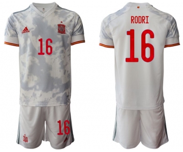 Men 2020-2021 European Cup Spain away white 16 Adidas Soccer Jersey