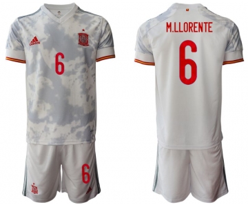 Men 2020-2021 European Cup Spain away white 6 Adidas Soccer Jersey